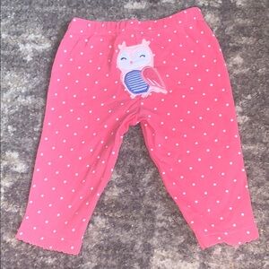 Carter's Pink Polka Dot Baby Pants with Owl